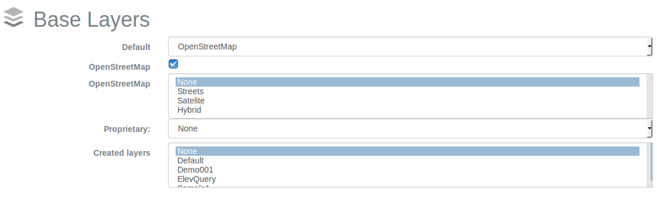 App layers configuration